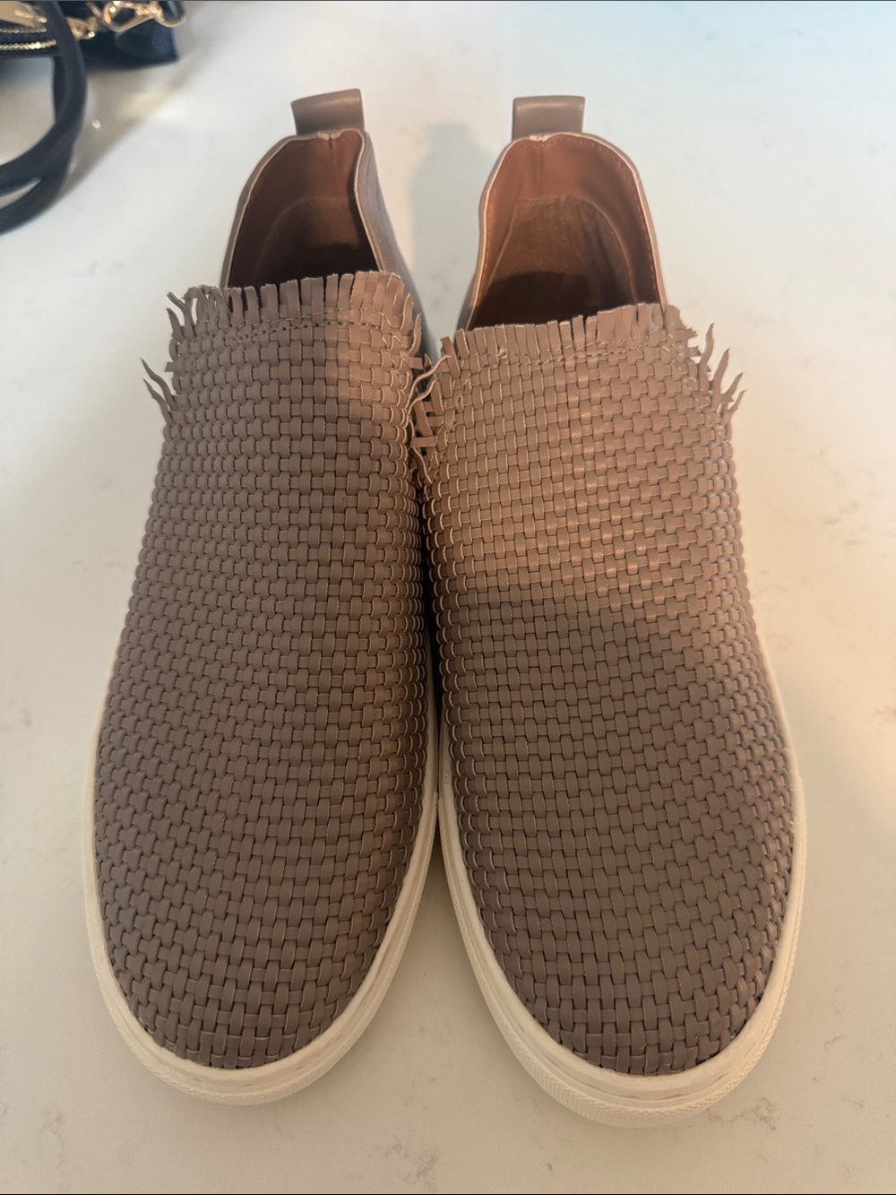 Woven Slip-On Sneakers - Taupe